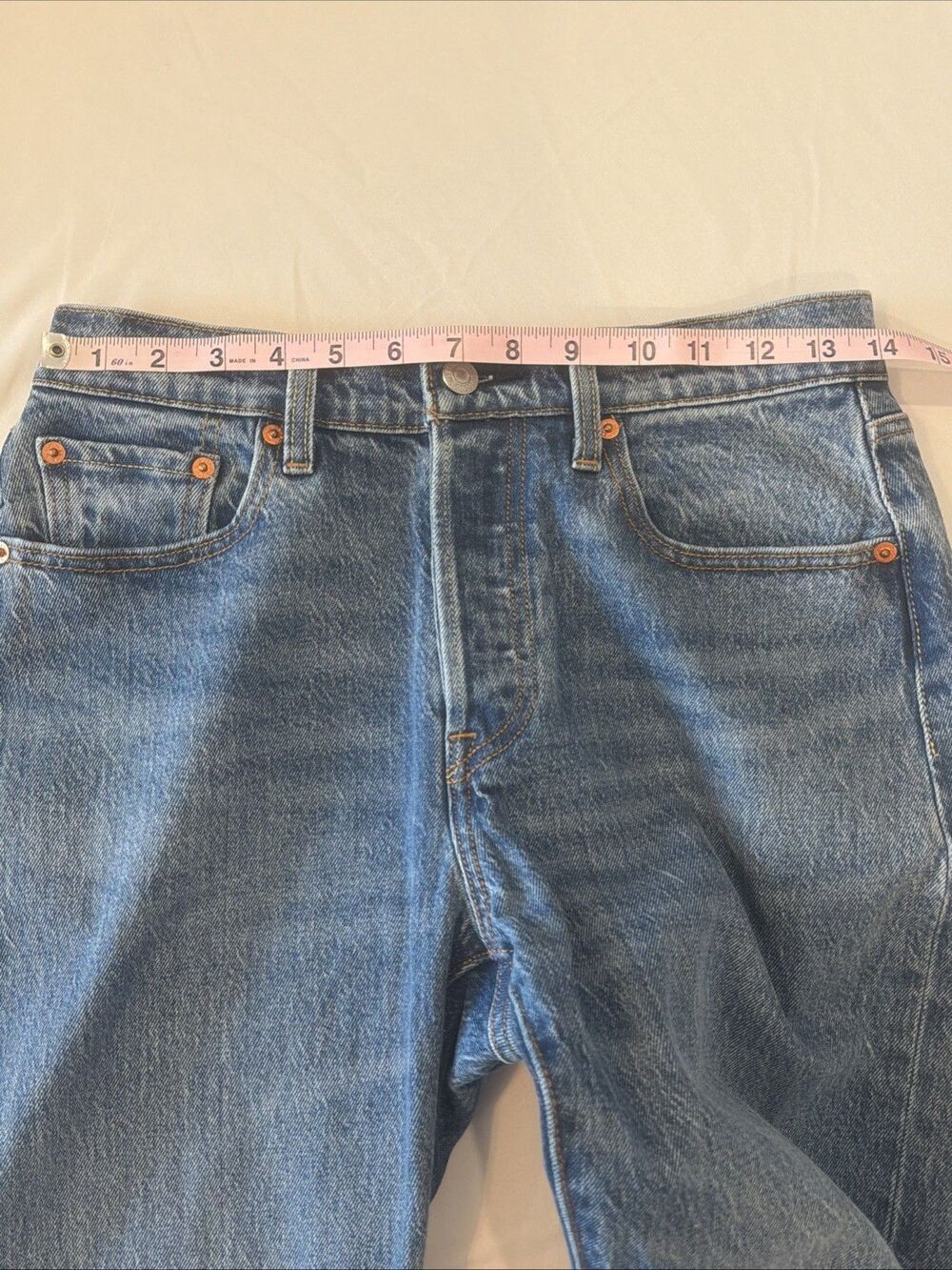 Beyoncé X Levi’s 501 Curvy Jeans Womens 28x32 Medium Wash Lace Up High Rise EUC - Picture 9 of 16